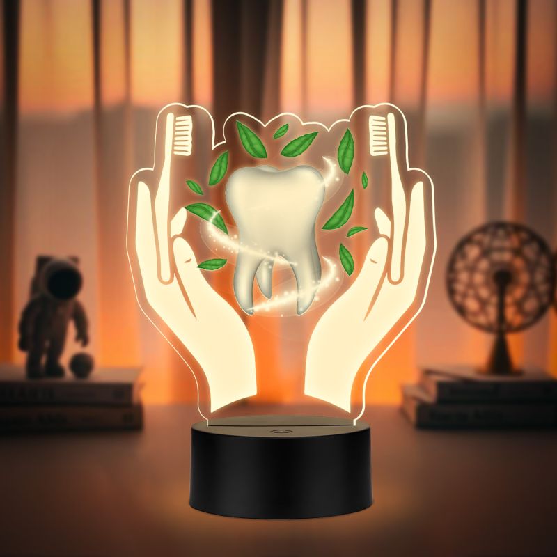 Personalized Doctor LED Night Lamp with Warm White Light Thankyou Gift for Doctor Appreciation Gift for Doctor Clinic & Hospital Decor Light (Dentist Lamp)